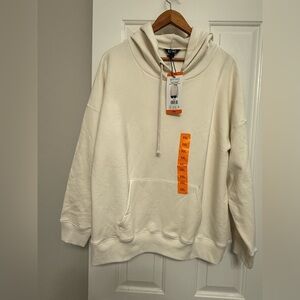 **Buffalo David Bitton Fleece-Lined Hoodie – Size XXL – Cream/Chalk – NWT**